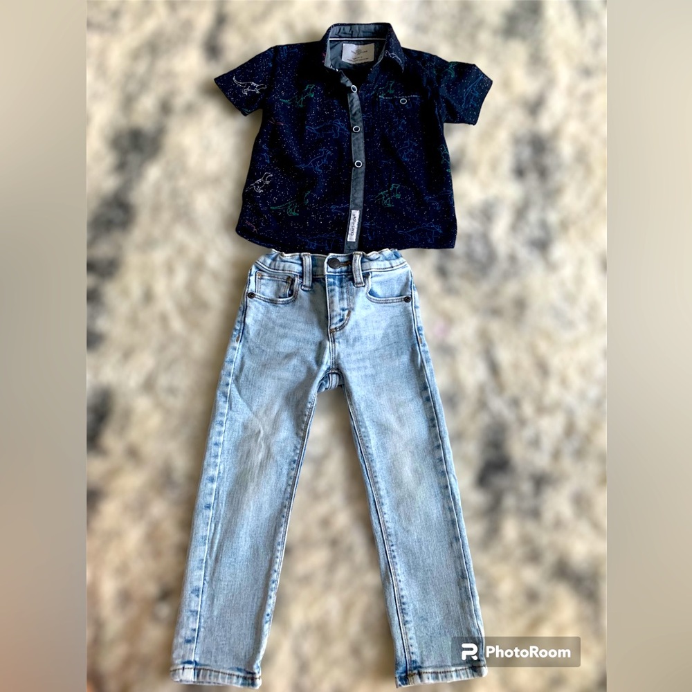 Set Skinny Jeans for Toddler 3T and cotton T shirt Craft+Flow Toddler 3T